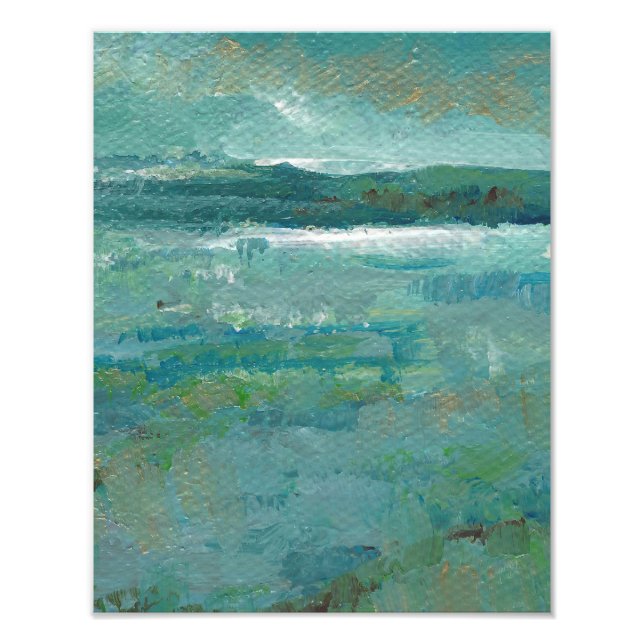 Ocean Beach Coastal Abstrakte Malerei Fotodruck (Vorne)