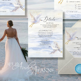 Ocean Beach Coastal Bird Blau und Weiß Details Begleitkarte
