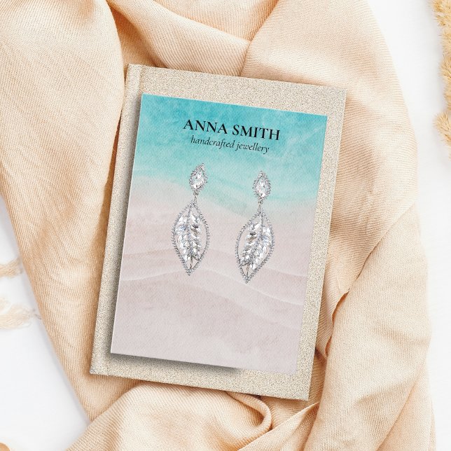 Ocean Beach Coastal Moderne Studie Earring Display Visitenkarte (Von Creator hochgeladen)