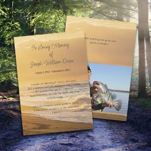 Ocean Beach Foto Gedenkkarte Beerdigung Service Ca Einladung