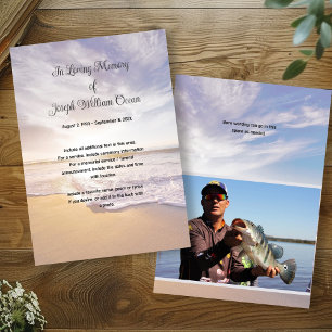 Ocean Beach Foto Gedenkkarte Beerdigung Service Ca Einladung