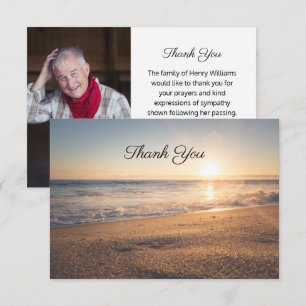 Ocean Beach Funeral Photo Memorial Carte de remerc