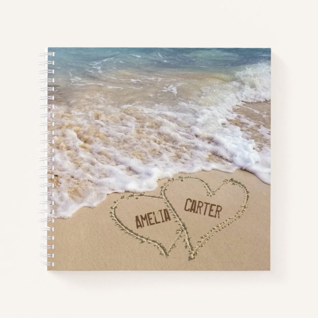Ocean Beach Hearts Notizbuch (Vorderseite)