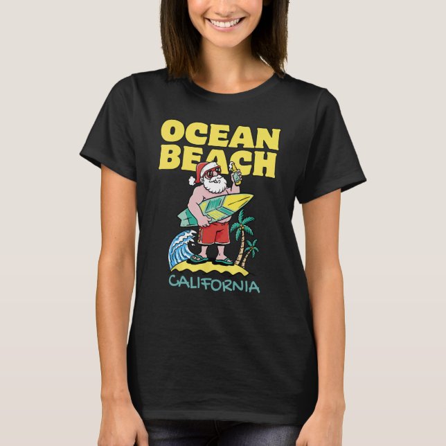 OCEAN BEACH KALIFORNIEN Weihnachten T-Shirt (Vorderseite)