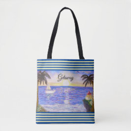 Ocean Beach Landschaft und Yacht Tasche