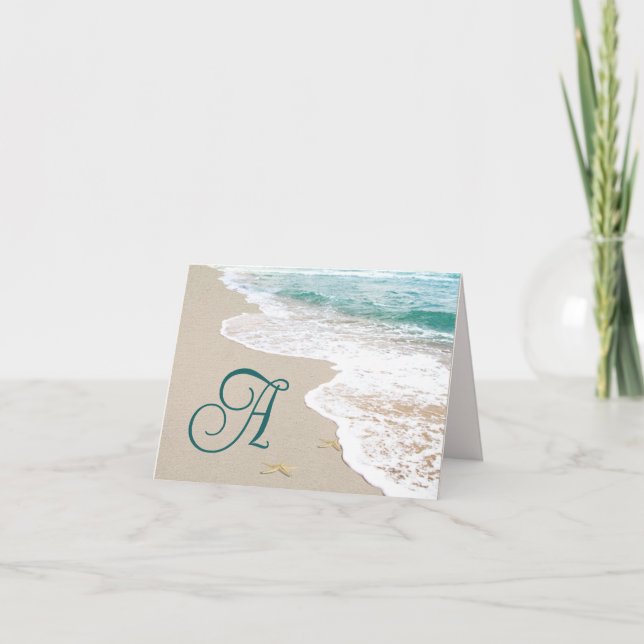 Ocean Beach mit Monogramm Letter A (Vorderseite)