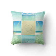 Ocean Beach Photo Collage Coussin