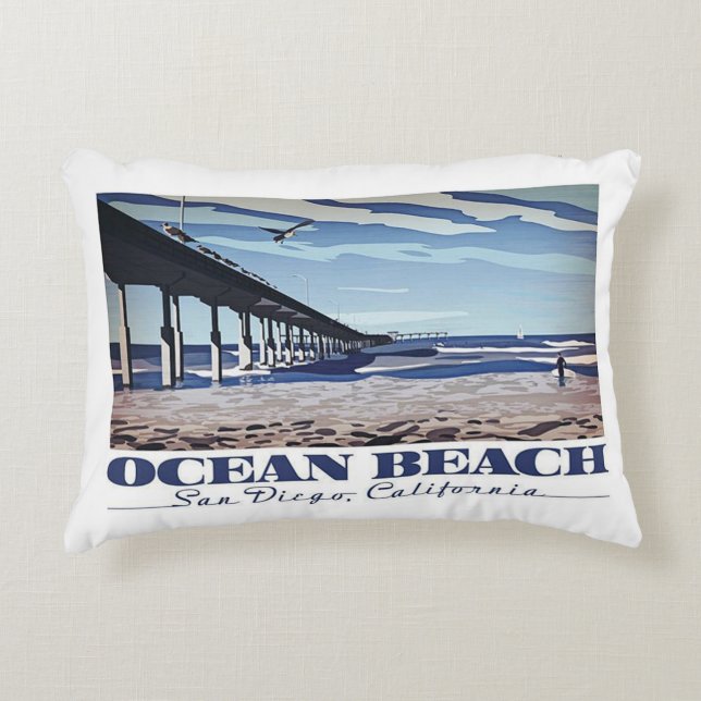 Ocean Beach, San Diego, Kalifornien Zierkissen (Vorderseite)
