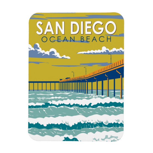 Ocean Beach San Diego Kunst, Dichtung und Musik Vi Magnet (Vertikal)