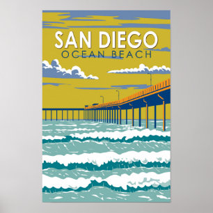 Ocean Beach San Diego Kunst, Dichtung und Musik Vi Poster