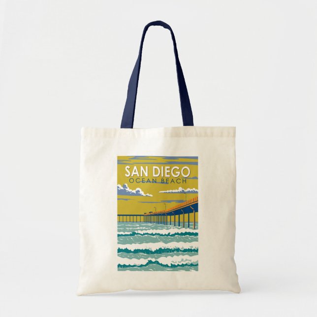 Ocean Beach San Diego Kunst, Dichtung und Musik Vi Tragetasche (Vorne)