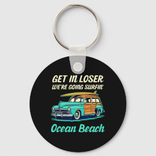 Ocean Beach San Diego Surferin Frauen Männer Vinta Schlüsselanhänger
