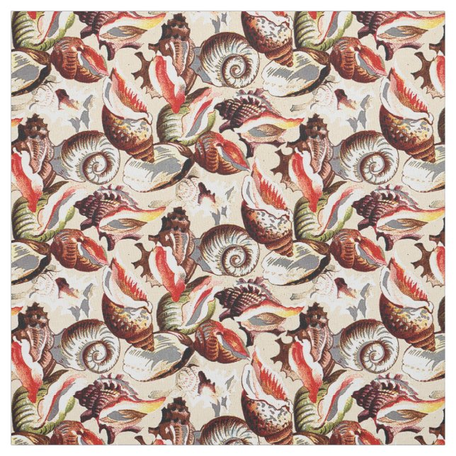 Ocean Beach Sandy Muscheln Muster Stoff (Muster)