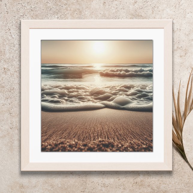 Ocean Beach Scene Coastal Boho Wall Art Poster (Von Creator hochgeladen)