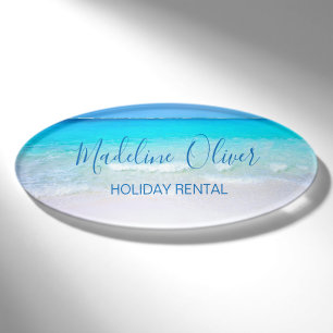 Ocean Beach Sea Holiday Mieten Blue Modernes Abzei Namenschild