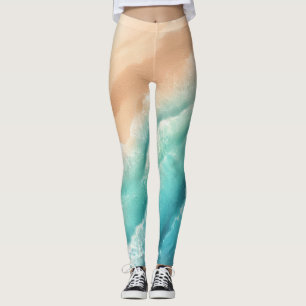 Ocean Beach Sea Watercolor sUMMER tHEME Leggings