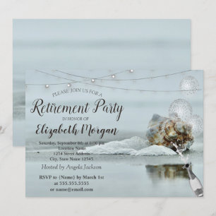 Ocean Beach Seashell, Balloons, Weinvorrat Einladung