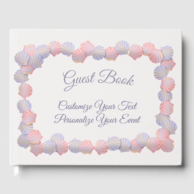 Ocean Beach Seashells Pastell Personalisiert Gästebuch (Vorderseite)