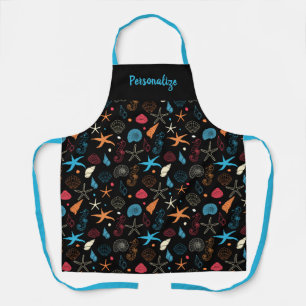 Ocean Beach Seashells Starfish Personalisiert Smoc Schürze
