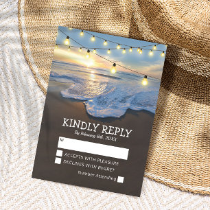 Ocean Beach Seaside String Lumières Mariage RSVP