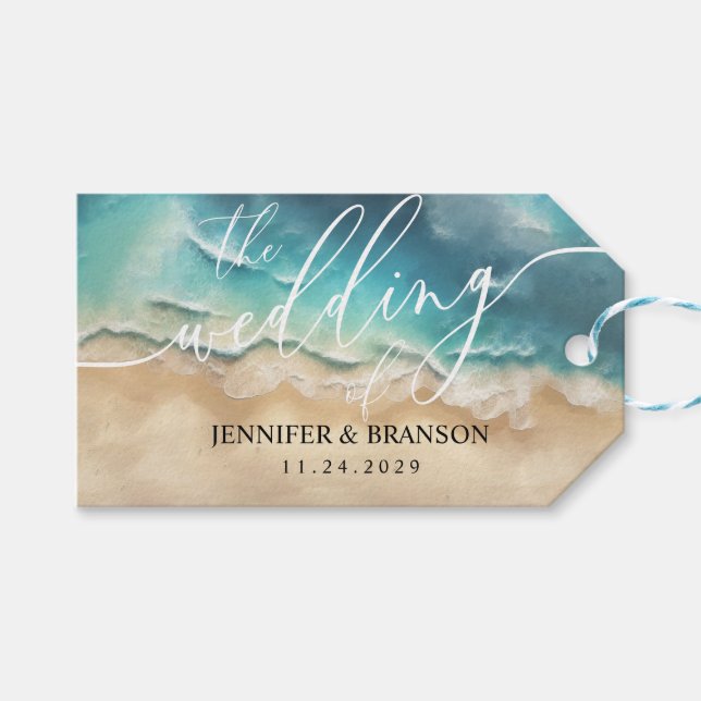 Ocean Beach Signature Summer Chic Geschenkanhänger (Vorderseite (Horizontal))