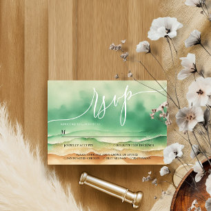 Ocean Beach Summer Sun Wasserfarbe Elegante UAWG RSVP Karte