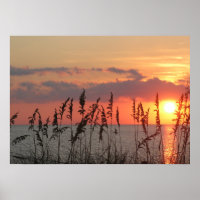 Ocean Beach Sunset Photo Nature Wall Poster