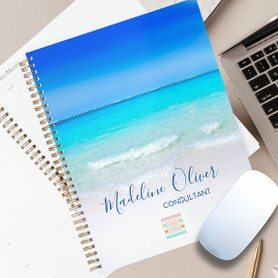 Ocean Beach Travel Business Blue Logo Planer