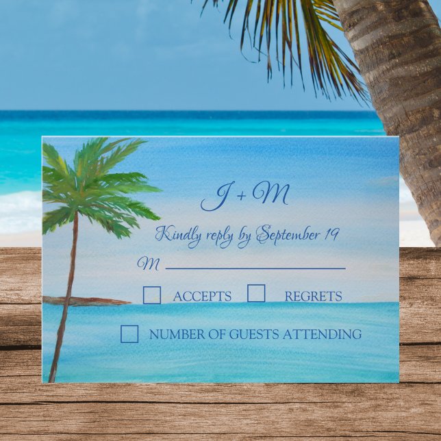Ocean Beach Tropical 50. Hochzeitstag UAWG RSVP Karte (Von Creator hochgeladen)