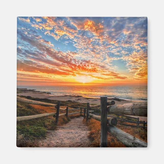 Ocean Beach View Tropical Sunset Paradise Traum Magnet (Vorne)