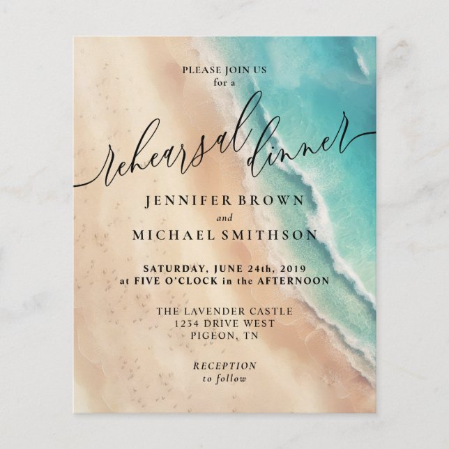 Ocean Beach Watercolor Sommerabend Flyer (Vorne)