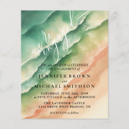 Ocean Beach Watercolor Summer Sun Set Flyer