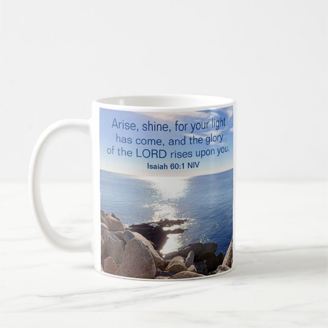 Ocean Bible Verse Arte und Shine Christlich Kaffeetasse (Links)