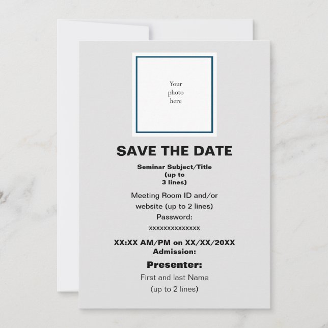 Ocean Bl. und Lt. Gray Virtual Seminar Save The Date (Vorderseite)