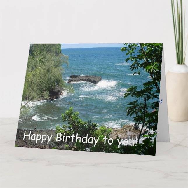 Océan bleu de carte postale de joyeux anniversaire (Devant)