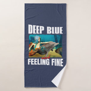 Océan Bleu Sentimental Art Mermaid Dauphin