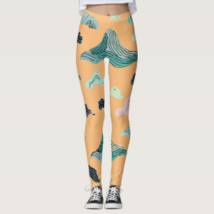 Ocean Bliss Leggings Artistiques - Stylish Aquatic