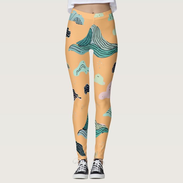 Ocean Bliss Leggings Artistiques - Stylish Aquatic (Devant)