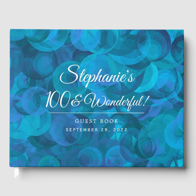 Ocean Blue 100 und Wonderful Birthday Party Gästebuch (Vorderseite)