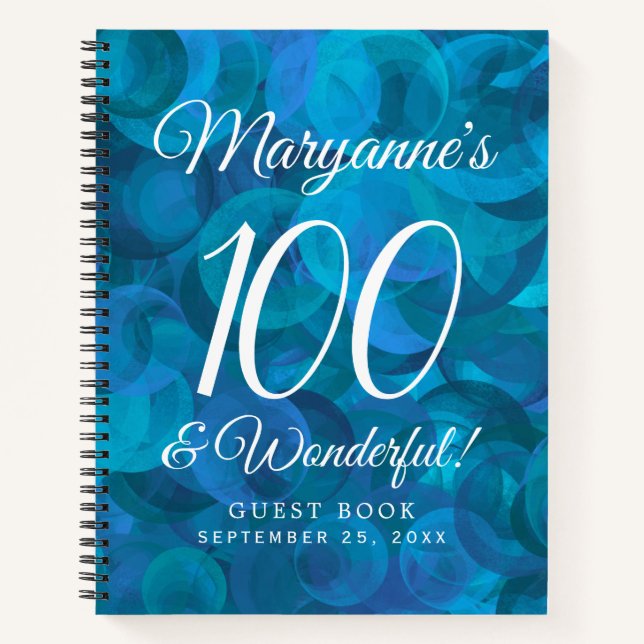 Ocean Blue 100 und Wonderful Birthday Party Notizbuch (Vorderseite)