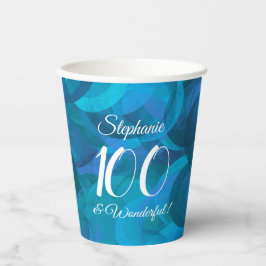 Ocean Blue 100 und Wonderful Birthday Party Pappbecher