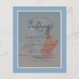 Ocean Blue 2-Foto-Budget Einladung zur Hochzeit