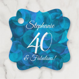 Ocean Blue 40 und fabelhafte Geburtstagsparty Geschenkanhänger