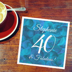 Ocean Blue 40 und fabelhafte Geburtstagsparty Serviette