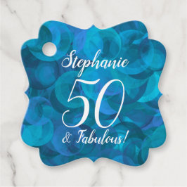 Ocean Blue 50 und fabelhafte Geburtstagsparty Geschenkanhänger
