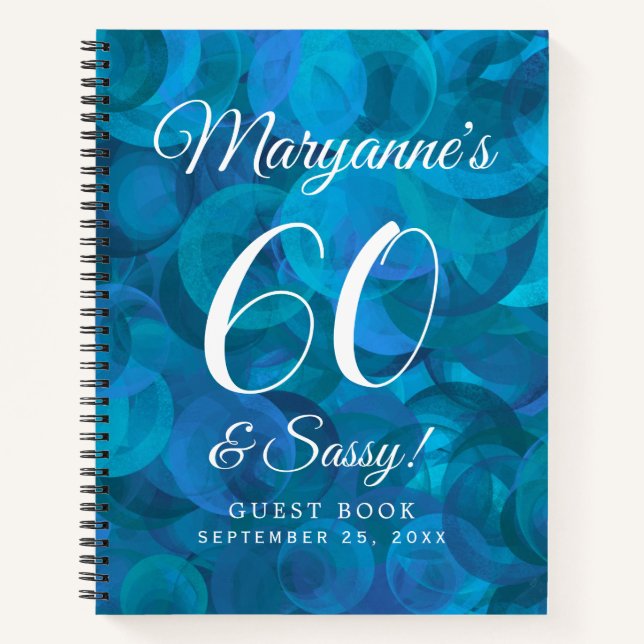 Ocean Blue 60 & Sassy Birthday Party Livre d'invit (Devant)