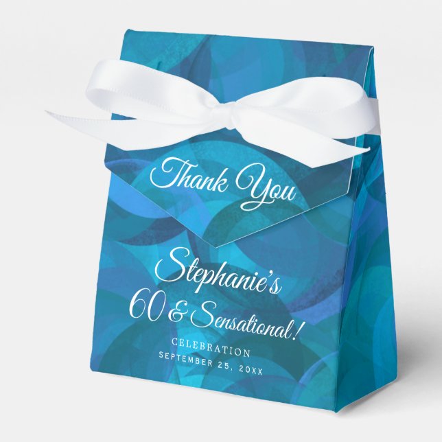 Ocean Blue 60 & Sensational Birthday Party Geschenkschachtel (Vorderseite)