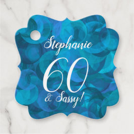 Ocean Blue 60 und Sassy Birthday Party Geschenkanhänger