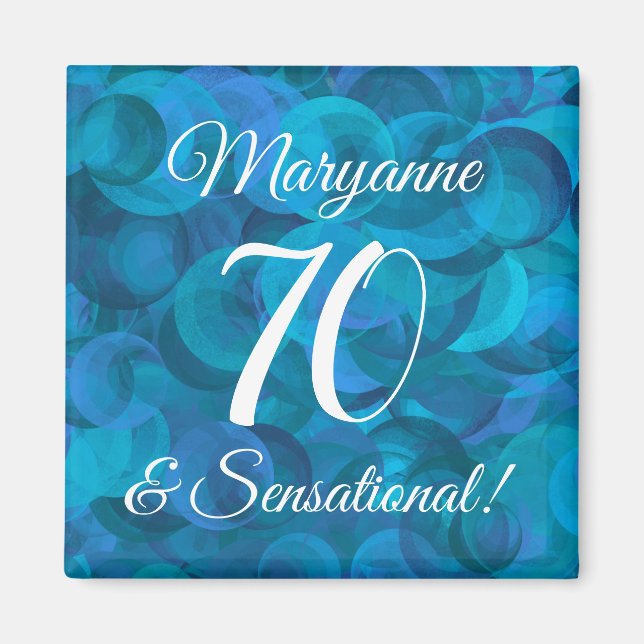 Ocean Blue 70 & Sensational Birthday Party Magnet (Vorne)