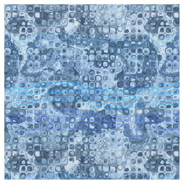 Ocean Blue Abstrakt Water Muster Stoff (Nahaufnahme)